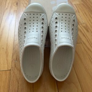 Native white Perforated Slip-Ons